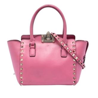 Valentino Pre-owned Studded Satchel - Dames - Pre-owned - Roze - Maat: ONE Size Leer