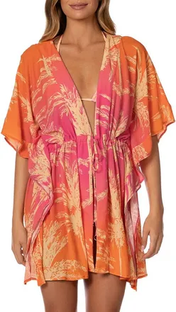 Maaji Sunwashed Palms Cover-Up Caftan in Open Pink at Nordstrom, Size Medium