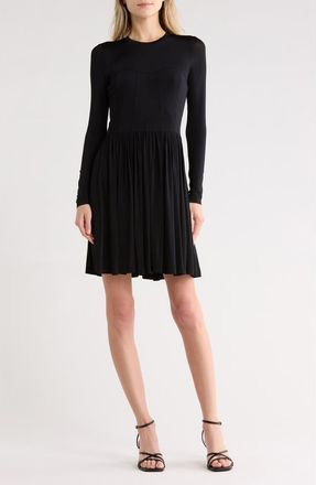 Ulla Johnson Bendetta Floral Print Long Sleeve Minidress in Noir at Nordstrom Rack, Size Petite