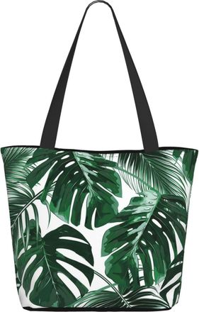 AOOEDM Tropical Green Palm Leaves Ladies Shopping Bag 13x11x7in.The Perfect ValentineS Day Gift.It Is The Best ValentineS Day Gift For Mom, Daughter, Wife,Et