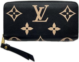 Louis Vuitton Monogram Empreinte Beige Black Long Wallet (Bi-Fold) (Pre-Owned)