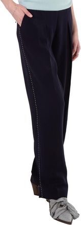 Victoria Beckham Ladies Pants Midnight Slim Front Pleat Pant, Brand Size 10 (US Size 6)