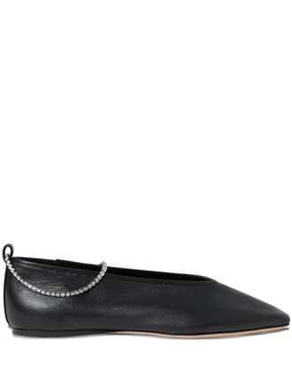 Loeffler Randall Emery crystal-strap ballet flats - Black