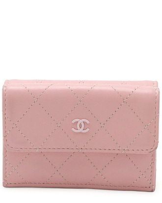 Chanel Matelass&eacute; Cocomark Tri-Fold Wallet Pink (Authentic Pre-Loved)