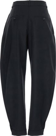 R&oacute;he Womens Wool Blend Pants With Cuff Hem Black Virgin Trousers