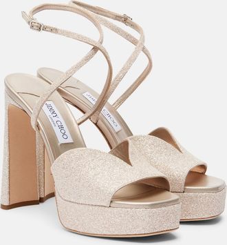 Jimmy Choo London Karli 125 glitter platform sandals