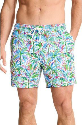 Tommy Bahama Naples Poolside Palms 6-Inch Performance Swim Trunks in White at Nordstrom, Size Xx-Large