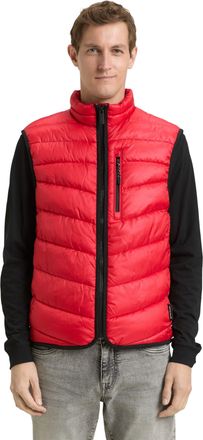 Tom Tailor Steppweste TOM TAILOR, Herren, Gr. XXL, salsa rot, Steppware, Obermaterial: 100% Polyester. Futter: 100% Polyester, unifarben, regular fit normal, Wes