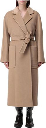 Max Mara Belted Coats, female, Brown, XS, Camel Wrap Coat