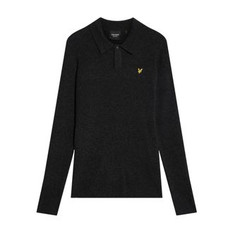 Lyle & Scott Truien & Vesten, Heren, Zwart, M, Wol, Lamswolmix Rugby Trui