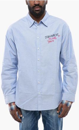 Dsquared2 Embroidered OXFORD Shirt With Layered Sleeves size 46