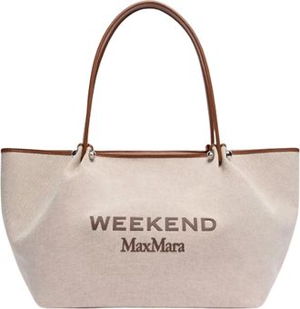 Max Mara Pasticcino Bag - Dames - Shoppers - Beige - ONE Size - Katoen - Tassen