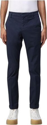 Dondup Klassieke Blauwe Katoenen Chinos Broek - Heren - Slim Fit Broeken - Blauw - W31 - Katoen - Broeken