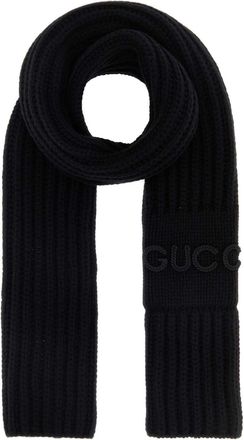Gucci Black Wool Blend Scarf