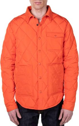 Schott NYC Down-Filled Quilted Shirt Jacket In Orange