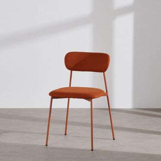 Maisons du monde Set de 2 sillas de acero y tela reciclada terracota