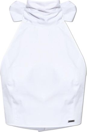 Dsquared2 Cotton Top - Dames - Tops zonder mouwen - Wit - XS - Katoen - Tops