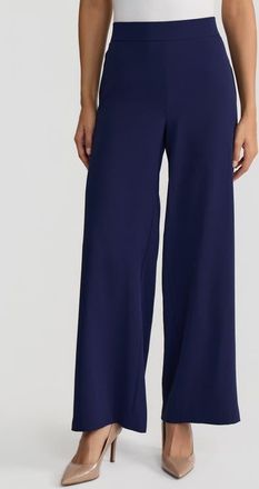 Kasper Pull-On Wide Leg Pants in Kasper Navy at Nordstrom, Size X-Small