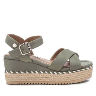 Xti Womens Suede Wedge Sandals In Green