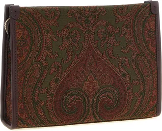 Etro Jacquard Paisley Clutch - Green