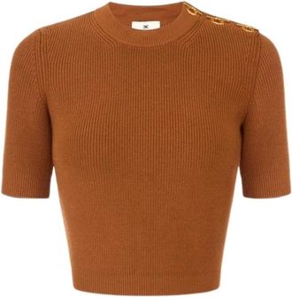 Elisabetta Franchi Donna, Maglie, Marrone, S, new