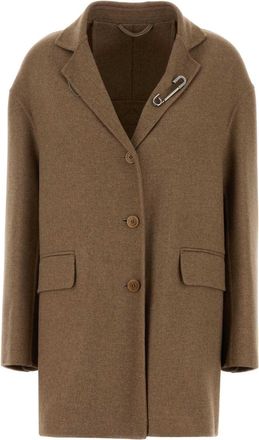 Ermanno Scervino Womens Camel Wool Blend Blazer - Tan - Size EU 36 (Womens)