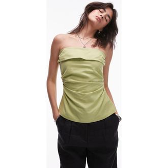 Topshop Foldover Bandeau Top in Light Green at Nordstrom Rack, Size 14 Us (Fits Like 16-18)