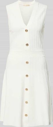 Guess Knielanges Kleid aus Viskose-Mix Modell Amber in Offwhite, Gr&ouml;&szlig;e XL