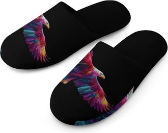 Generic Colorful Eagle1 in Flight Mens House Slippers Slip Indoor Slipper On Shoes Warm Outdoor