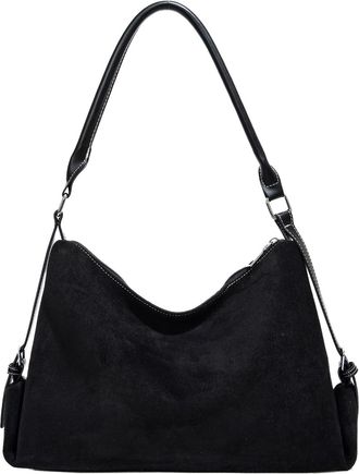 Generic PU Leather Frosted Shoulder Bag All-Match Underarm Bag Commute Handbag (Black)