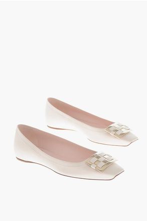 Roger Vivier Leather Ballerinas TROMPETTE With Front Buckle size 41