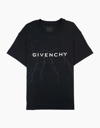 Givenchy Mens Givenchy Reflective Art Work Boxy Fit T Shirt Black 001 - Size: 36