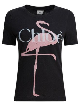 Chlo&eacute; Baumwoll-T-Shirt mit Logo