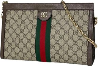 Gucci Pre-owned Sherry Line Schoudertas - Dames - Vintage Schoudertas - Bruin - ONE Size - Leer - Vintage