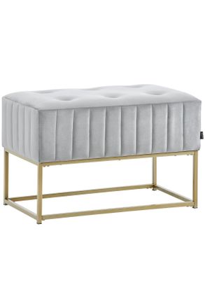 Xora Hockerbank, Grau, Goldfarben, Metall, Textil, 72x41x46 cm, Stoffauswahl, Garderobe, Garderobenbänke, Sitzbänke