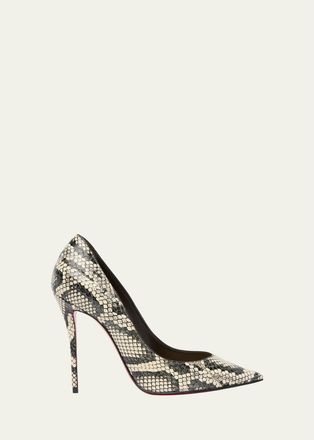 Christian Louboutin 100mm La Pigalle Snake-Embossed Leather Pumps