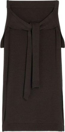Christophe Lemaire Rokken, Dames, Bruin, M, Wol, Trompe Loeil Midi Rok