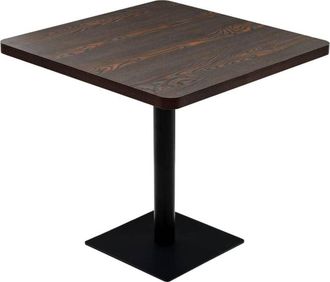 vidaXL Vidaxl - Bistro Table mdf and Steel Square 80x80x75 cm Dark Ash
