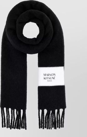 Maison Kitsun&eacute; alpaca wool fringed scarf