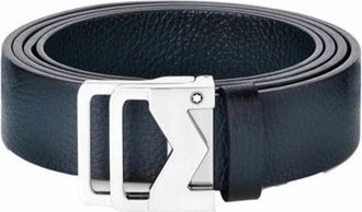 Montblanc M Buckle Sfumato Blue 35 mm Leather Belt