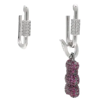APM Monaco Asymmetric Yummy Bear Hoop Earrings