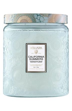 Voluspa California Summers Luxe Jar Candle in Light Blue at Nordstrom