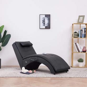 vidaXL Div&aacute;n De Masaje Con Almohada De Cuero Sint&eacute;tico Marr&oacute;n Vidaxl