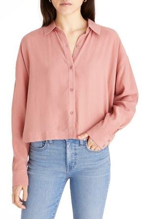 Madewell Lusterweave Hartfield Crop Shirt in Misty Rose at Nordstrom Rack, Size Large