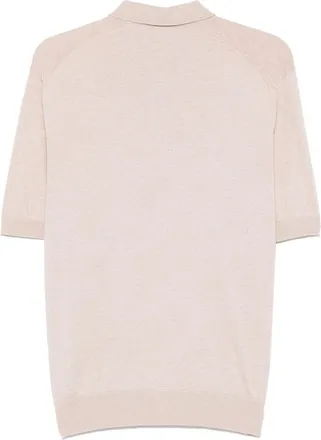 Eleventy Womens M&eacute;lange-Effect Polo Shirt Beige Ss25 M