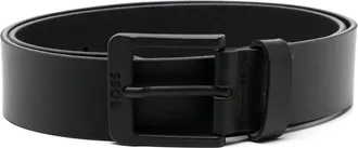 BOSS leather belt - men - Buffalo Leather - 100 - Black