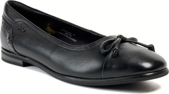 Pod Priya Leren Dames Zwarte Ballerinas