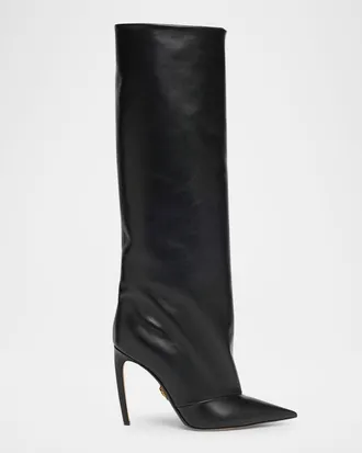 Dolce & Gabbana Devotion Leather Knee-High Boots