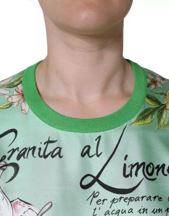 Dolce & Gabbana Green Silk Granita Al Limone Long Sleeves Womens Sweater