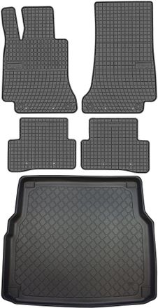OEM Juego De Alfombrillas De Goma Para Coche Y Alfombrilla Para Maletero Para Mercedes Clase C W205 Estate (de Marzo De 2014 A 2021)